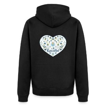 Heart of Kaszebe - Unisex Premium Organic Zip Hoodie - black - Back - Nico (187cm)