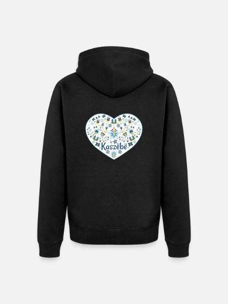 Heart of Kaszebe - Unisex Premium Organic Zip Hoodie - black