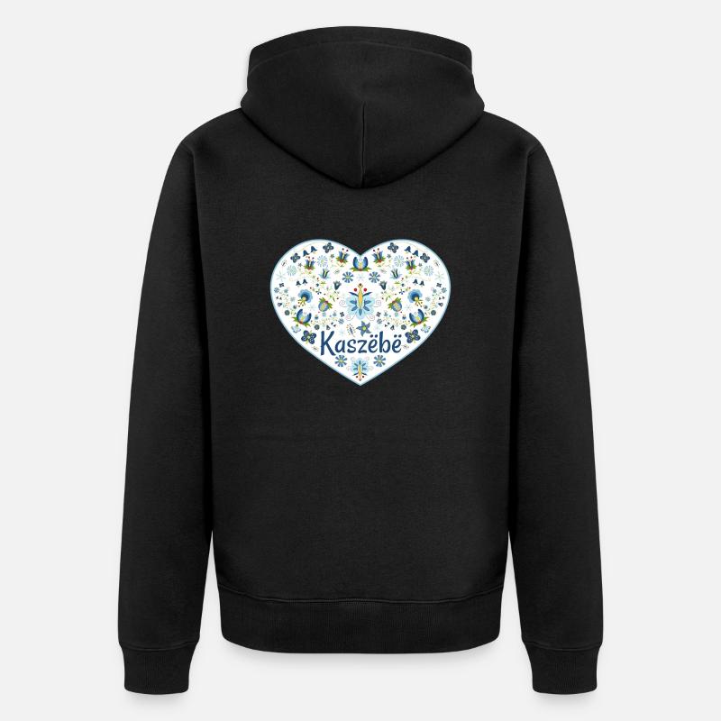 Das Herz von Kaszebe - Unisex Premium Bio Zip Hoodie - Schwarz