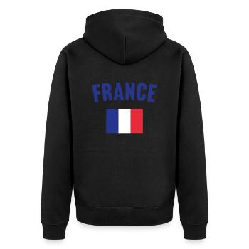 Drapeau de la France - Veste à capuche bio Premium Unisexe - noir - Dos - Nico (187cm)