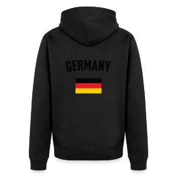 Germany Flag - Unisex Premium Organic Zip Hoodie - black - Back - Nico (187cm)