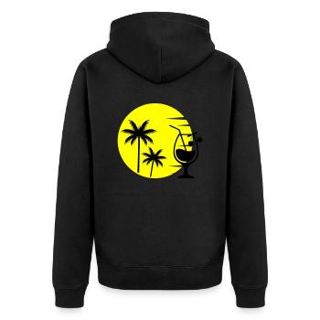 cocktail sunset - Unisex Premium Organic Zip Hoodie - black - Back - Nico (187cm)