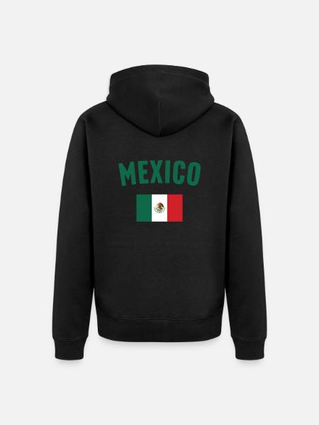 Mexico Flag - Unisex Premium Organic Zip Hoodie - black