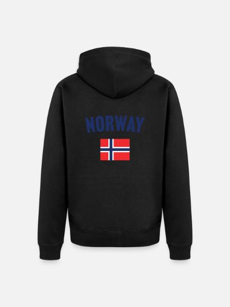 Norwegen Flagge - Unisex Premium Bio Zip Hoodie - Schwarz