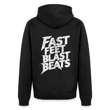 batteur disant Metal Blast Beats Drums - Veste à capuche bio Premium Unisexe - noir - Dos - Nico (187cm)