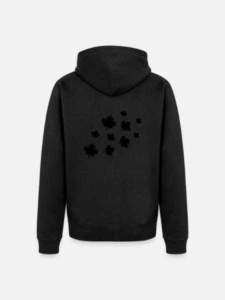 Maple Leaves - Unisex Premium Organic Zip Hoodie - black