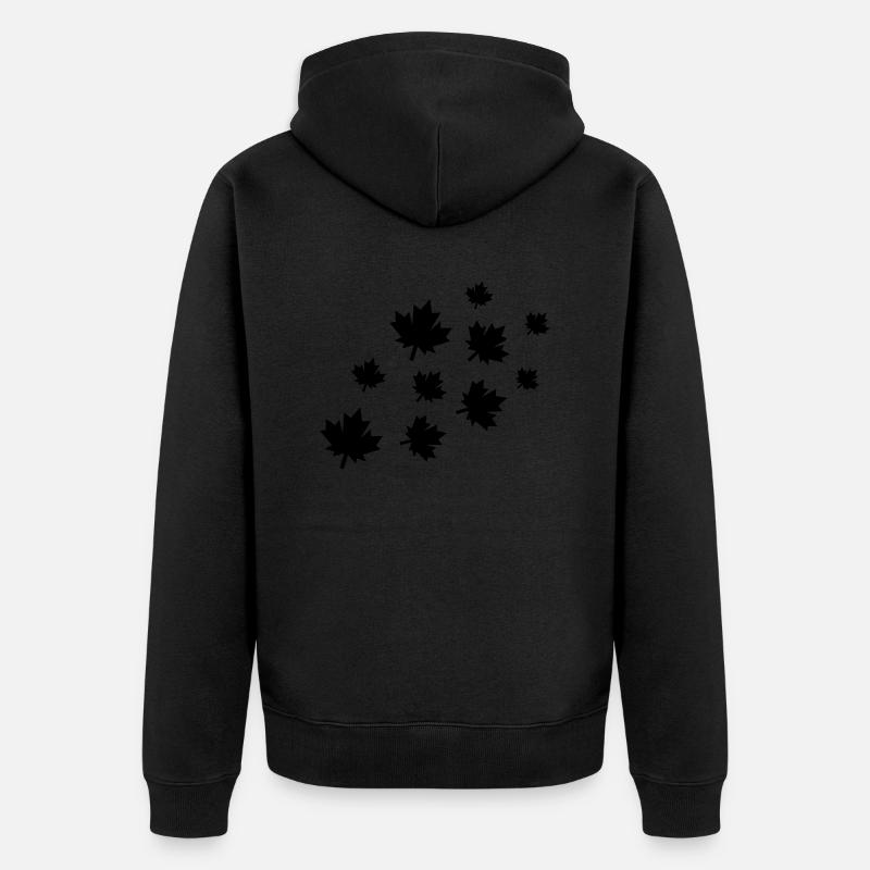 Feuilles d’érable - Veste à capuche bio Premium Unisexe - noir