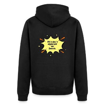 Berlin Dit is aba 'n abjebroch'ner Zwerch. - Unisex Premium Organic Zip Hoodie - black - Back - Nico (187cm)