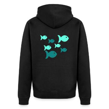 Poissons - Veste à capuche bio Premium Unisexe - noir - Dos - Nico (187cm)