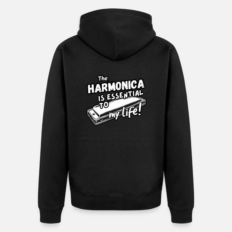 Harmonica Is Essential - Veste à capuche bio Premium Unisexe - noir
