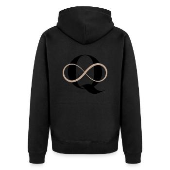 Lettre q infinie - Veste à capuche bio Premium Unisexe - noir - Dos - Nico (187cm)