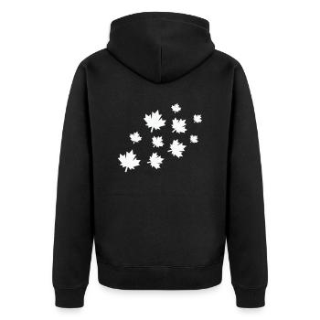 Feuilles d’érable - Veste à capuche bio Premium Unisexe - noir - Dos - Nico (187cm)
