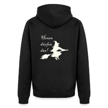 Witches are allowed to do that - Unisex Premium Organic Zip Hoodie - black - Back - Nico (187cm)