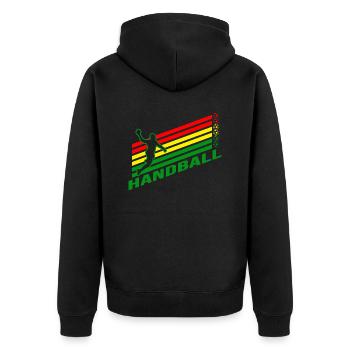Handball Handball Fan Jump Throw Joueur de handball - Veste à capuche bio Premium Unisexe - noir - Dos - Nico (187cm)