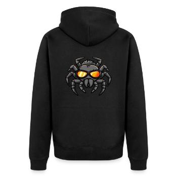 Tarantula Comic Cool - Unisex Premium Bio Zip Hoodie - Schwarz - Hinten - Nico (187cm)
