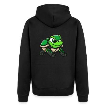 Bande dessinée Tortue - Veste à capuche bio Premium Unisexe - noir - Dos - Nico (187cm)