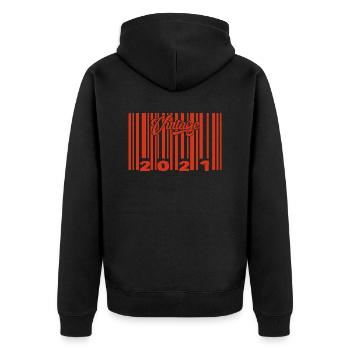 Vintage 2021 born in 2021 4 years bar code anniversair - Unisex Premium Organic Zip Hoodie - black - Back - Nico (187cm)