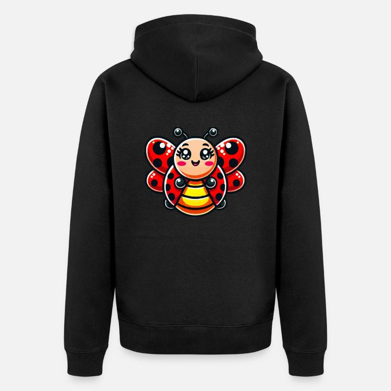 marienkäfer comic - Unisex Premium Bio Zip Hoodie - Schwarz