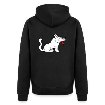 Cher chien tire la langue joyeusement - Veste à capuche bio Premium Unisexe - noir - Dos - Nico (187cm)