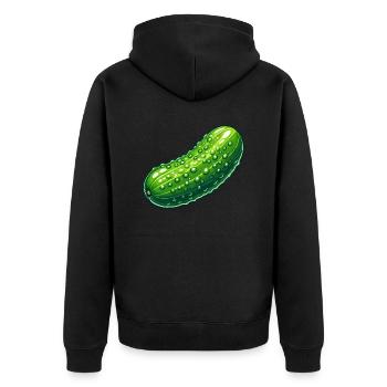 Curved pickle - Unisex Premium Organic Zip Hoodie - black - Back - Nico (187cm)