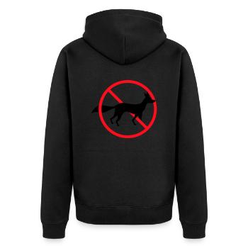 No Fox Allowed Sign No Zone Notice - Unisex Premium Organic Zip Hoodie - black - Back - Nico (187cm)