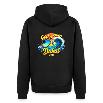 Week-end d’anniversaire Dubaï 2025 - Veste à capuche bio Premium Unisexe - noir - Dos - Nico (187cm)