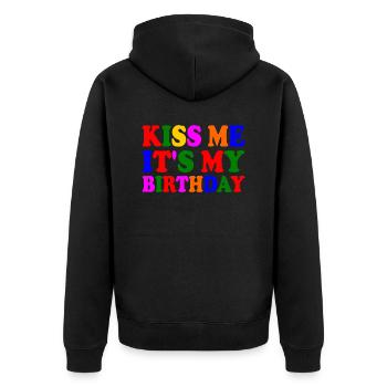 it's my birthday - Veste à capuche bio Premium Unisexe - noir - Dos - Nico (187cm)