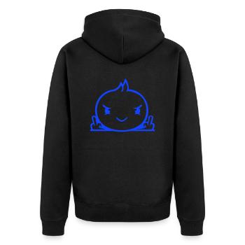 Oiseau mauvais majeur montrant mauvais garçon derrière la clôture - Veste à capuche bio Premium Unisexe - noir - Dos - Nico (187cm)