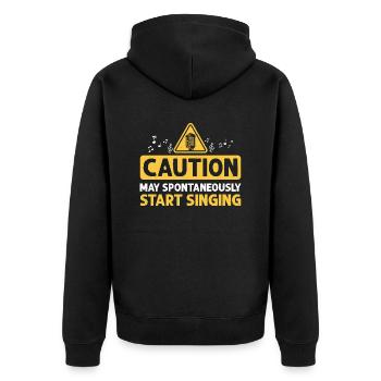 Attention peut spontanément commencer à chanter Chanteur Kar - Veste à capuche bio Premium Unisexe - noir - Dos - Nico (187cm)