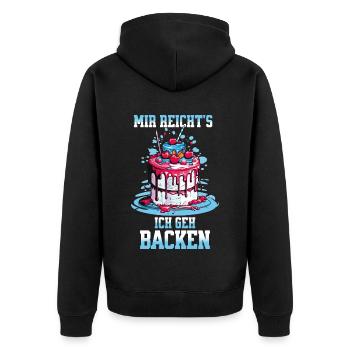 Baking Baker Baking Queen Baking Fairy Cake Cake - Unisex Premium Organic Zip Hoodie - black - Back - Nico (187cm)