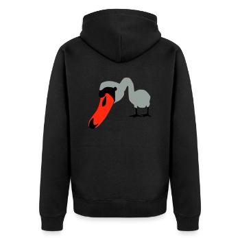 SWAN SCHWAN - Unisex Premium Organic Zip Hoodie - black - Back - Nico (187cm)