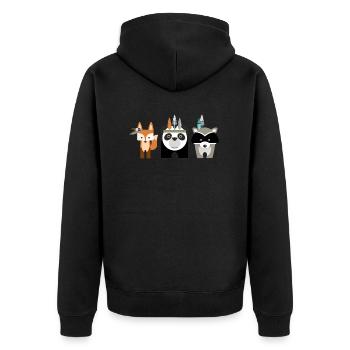 Indianer - Unisex Premium Bio Zip Hoodie - Schwarz - Hinten - Nico (187cm)