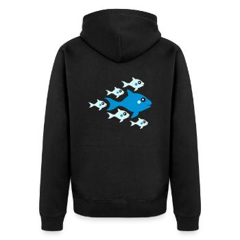 Cute Fish Babys And Mother - Unisex Premium Organic Zip Hoodie - black - Back - Nico (187cm)