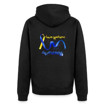 Sensibilisation au syndrome de Down - Veste à capuche bio Premium Unisexe - noir - Dos - Nico (187cm)