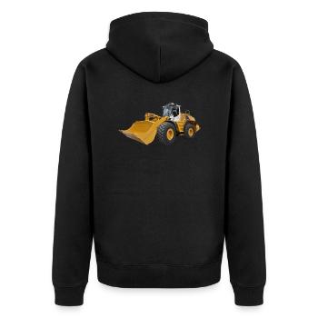 Radlader - Unisex Premium Bio Zip Hoodie - Schwarz - Hinten - Nico (187cm)