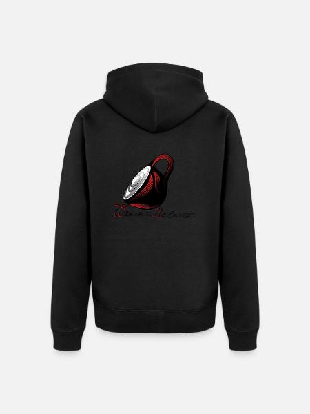wiener melange - Unisex Premium Bio Zip Hoodie - Schwarz