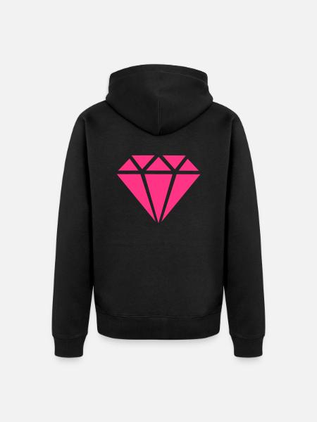 Diamant - Unisex Premium Bio Zip Hoodie - Schwarz