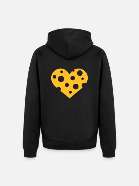Käse - Unisex Premium Bio Zip Hoodie - Schwarz