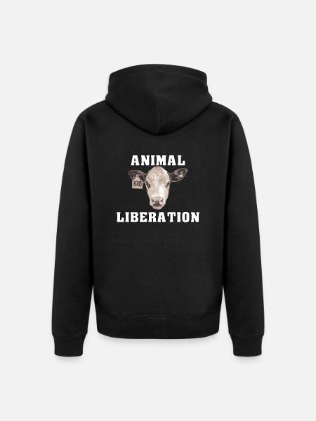 Animal Liberation Kalb - Unisex Premium Organic Zip Hoodie - black