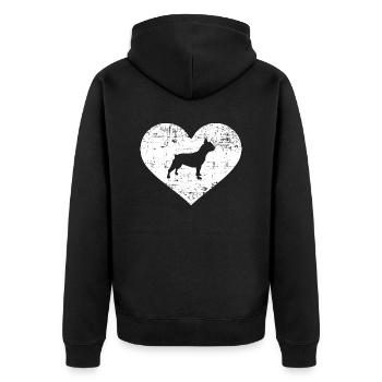 Français Bouledogue - Veste à capuche bio Premium Unisexe - noir - Dos - Nico (187cm)