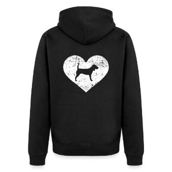 Beagle - Unisex Premium Bio Zip Hoodie - Schwarz - Hinten - Nico (187cm)