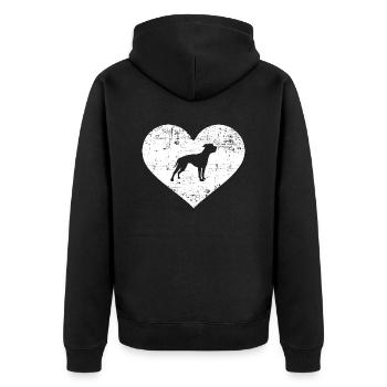 American Bulldog - Unisex Premium Bio Zip Hoodie - Schwarz - Hinten - Nico (187cm)
