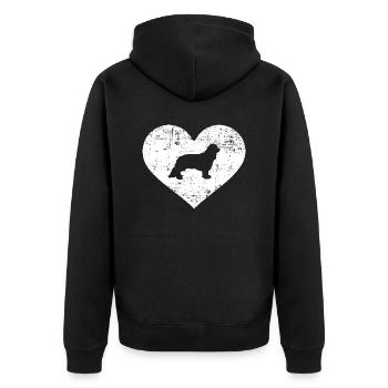 Cavalier King Charles - Unisex Premium Bio Zip Hoodie - Schwarz - Hinten - Nico (187cm)