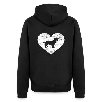 Cocker Spaniel - Unisex Premium Organic Zip Hoodie - black - Back - Nico (187cm)