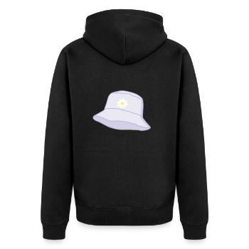 Bob mit einer Blume - Unisex Premium Bio Zip Hoodie - Schwarz - Hinten - Nico (187cm)
