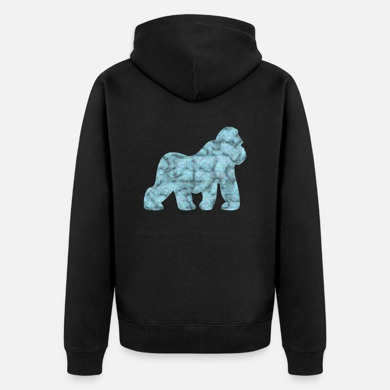 gorille - Veste à capuche bio Premium Unisexe - noir