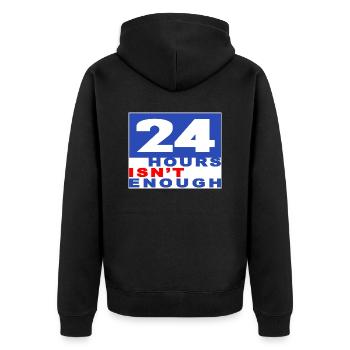 Comfort T-Shirt 24 hours - Unisex Premium Bio Zip Hoodie - Schwarz - Hinten - Nico (187cm)
