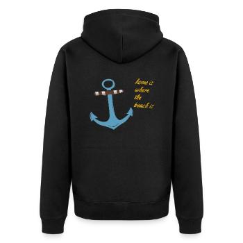 Anker Home is where the beach is - Unisex Premium Organic Zip Hoodie - black - Back - Nico (187cm)