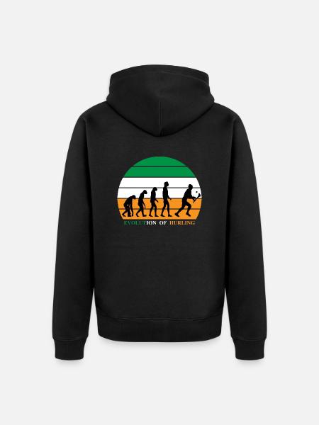 The Evolution of Hurling - Veste à capuche bio Premium Unisexe - noir