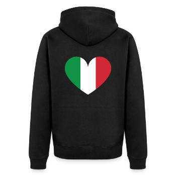 Italie drapeau pays Italia Italienne Coeur drapeau - Veste à capuche bio Premium Unisexe - noir - Dos - Nico (187cm)